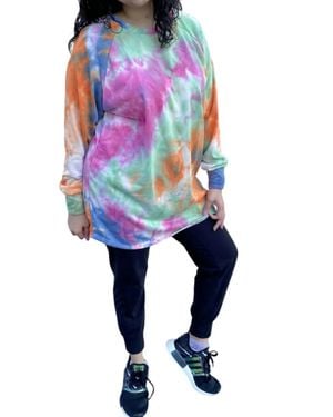 Elli Tie Dye Raglan Tunic - Blue