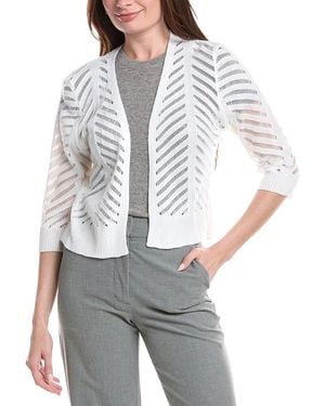 Joseph A Chevron Open Stitch Cardigan - Gray