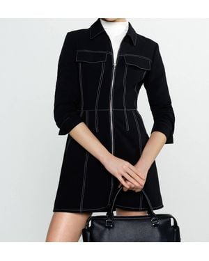 French Connection Azra Twill Mini Dress - Black