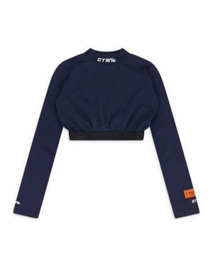 Heron Preston Cropped Logo Turtleneck - Blue