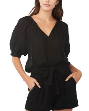 Sundays Colette V-neck Top - Black