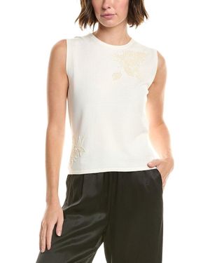 Kay Unger Kathryn Embellished Knit Top - White