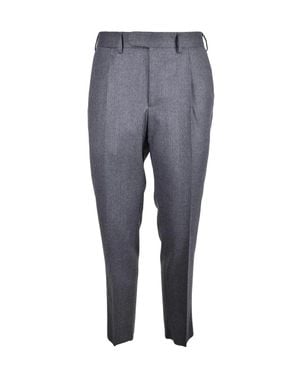 Giampaolo Tailored Pants With Classic Fit And Refined Details - Blue