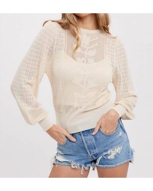 Bluivy Pointelle Knit Top - White
