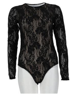 Zimmermann Sheer Floral Lace Bodysuit - Black