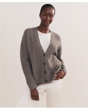 Jenni Kayne Cropped Cashmere Cocoon Cardigan Sweater - Brown