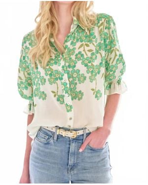 Finley Sirena Button Front Shirt - Green