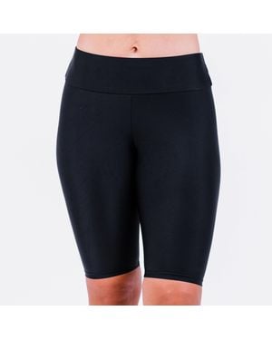 Calypsa High Waisted Long Bike Swim Shorts - Blue