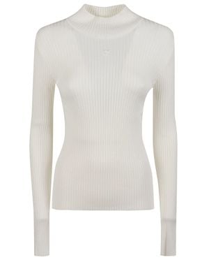 Courreges Reedition Fitted Ribbed Sweater - White
