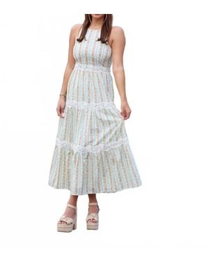 TCEC Garden Gate Floral Midi Dress - White