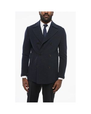 Corneliani Woven Wool Unlined Pea-Coat Jacket - Blue