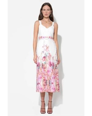 Adelyn Rae Remi Floral Placement Midi Dress - Pink