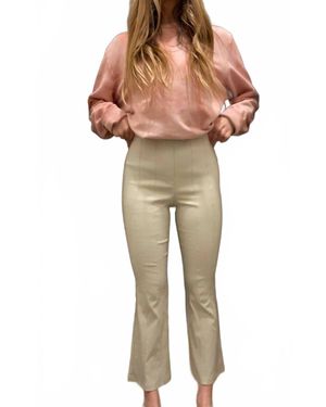 Joseph Ribkoff Pintucked Flare Pants - Natural