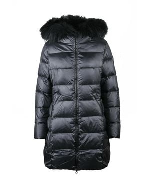 Bomboogie Quilted Nylon Long Down Jacket - Black
