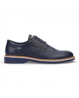 Pikolinos Leather Lace-Up Derby Comfort Shoes - Blue