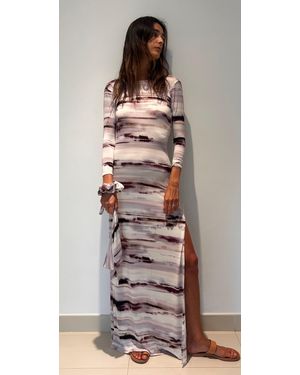 Hawa Made From Love Maha Abstract Stripe Maxi Dress - Pink