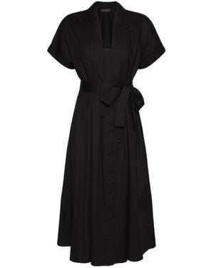 Elena Miro Knee-Length A-Line Wrap Dress - Black