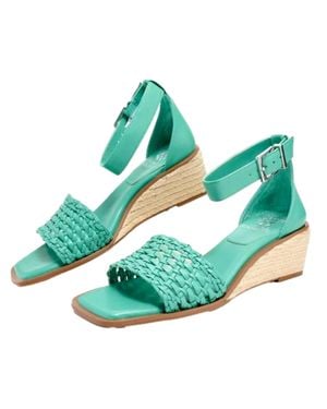 Vince Camuto Bretandi Espadrille Wedge Heel Sandals Ocean Vc-Bretandi - Green