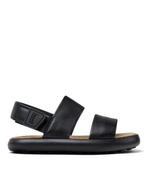 Camper Lasted Open-Toe Cork Footbed Leather Sandals - Black