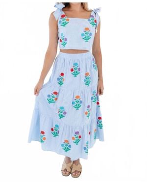 marie Samson Midi Skirt Set - Blue