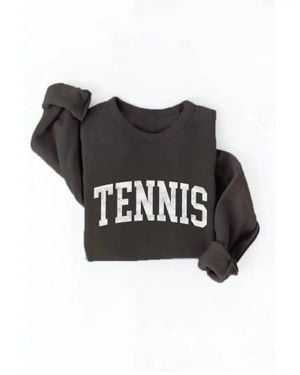 Oat Collective Tennis Graphic Sweatshirt - Black