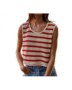 By Together Striped Sleeveless Top - Red