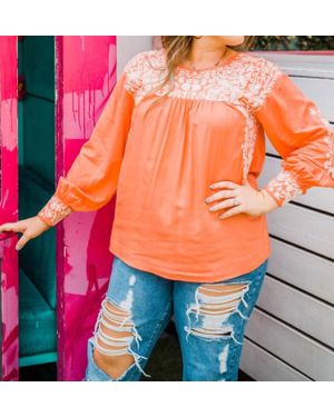 Layerz Clothing Aubrey Long Sleeve Top - Orange
