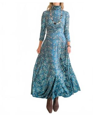 Franco Ferrari Ranat Velvet Dress - Blue