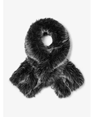 Michael Kors Faux Fur And Wool Scarf - Black