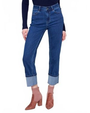 Charlie b Wide Cuff Straight Leg Jeans - Blue