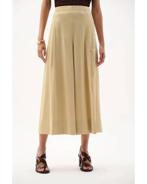 Joseph Ribkoff Pull-On Poplin Culotte Pants - Natural