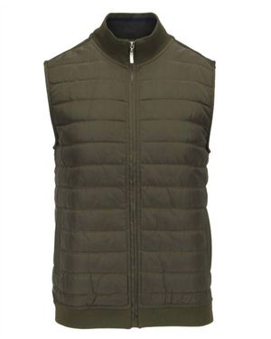 Guide London Zip Funnel Neck Quilted Gilet - Green