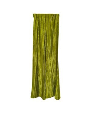Galvan London London Nuage Pleated Flared Pants - Green