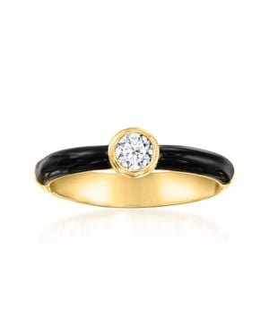 Ross-Simons Bezel-Set Lab-Grown Diamond Ring With Enamel - Yellow