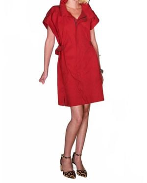 Finley Bari Duffle Collar Dress - Red