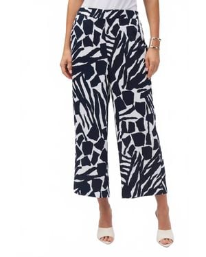 Joseph Ribkoff Abstract Print Culotte Pants - Blue