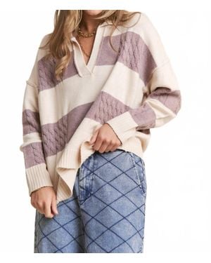 J.Nna Snuggled Up Johnny Collar Sweater - Blue