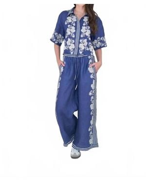 Las Sureñas Wide Leg Pants - Blue