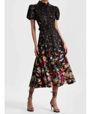Alice + Olivia Henrietta Full Flare Midi Dress - Black