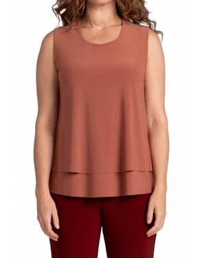Sympli Sleeveless Double Layer Shell Top - Red