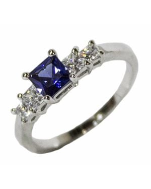 Faire Sapphire Cz Rhodium Plated Ring - Metallic