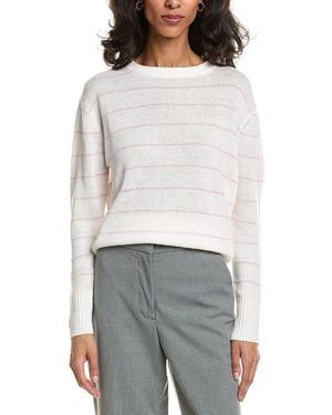 Forte Textured Crop Linen Sweater - Gray