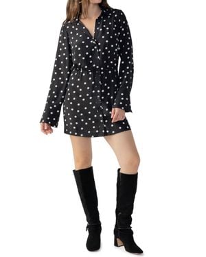 Sanctuary Modern Polka Dot Shirt Dress - Black