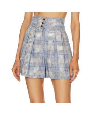 Veronica Beard Alicia Linen Short - Blue