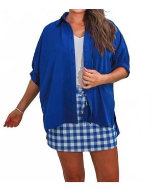 Jess Lea Sutton Button Up Top - Blue