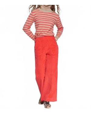 Vilagallo The Muriel Corduroy Wide-Leg Pant - Red