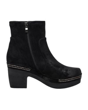 Antelope Tia Heeled Suede Booties - Black