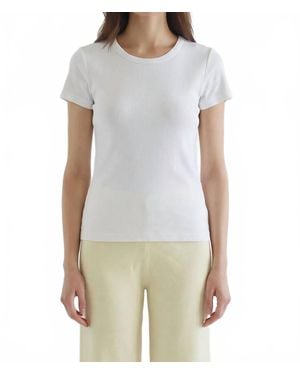Jac Parker Ribbed Crew Neck Tee - White
