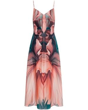 Alberta Ferretti Refined Flowing Dress With Draping - Pink