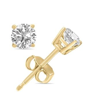 SSELECTS 1/4 Carat Tw Lab Grown Diamond Round Solitaire Stud Earrings - Metallic